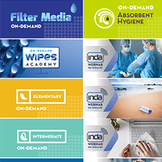 INDA provides a wide-range of On-Demand training courses and issue webinars for nonwoven and engineered fabric professionals