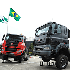 TatraBras mostra caminhões que pretende produzir na fábrica que está sendo construída no Paraná