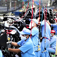 Retração na produção de motos 