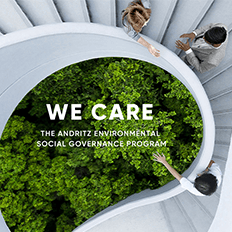 Ações da ANDRITZ têm levado à redução da Pegada Ecológica