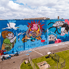 Fábrica de Graffiti transforma em arte um marco histórico de Bela Vista de Minas, em MG