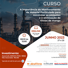 Curso on-line: A importância do Monitoramento de Material Particulado para minimizar as emissões e a otimização de filtros de manga