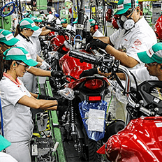 Fabricantes de motocicletas instaladas no PIM produziram 513.879 unidades no primeiro quadrimestre de 2023 