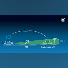 ZF mostra que o Eco Control 4 ACC pode atingir um ganho de autonomia de até 8% no tráfego do mundo real
