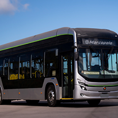 Cidade de Manaus apresenta o ônibus 100% elétrico Attivi Integral produzido pela Marcopolo 