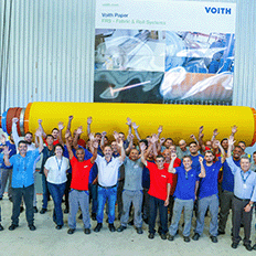 Voith Paper anuncia um marco significativo em seu serviço de revestimento de cilindros 