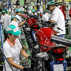 Dados da produção de motos em maio