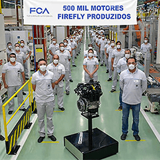 Fiat Chrysler Automóveis (FCA) alcança a marca de 500 mil motores Firefly produzidos no Polo Automotivo Fiat