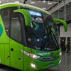 Ônibus rodoviário totalmente elétrico começa a ser rodado no Rio Grande do Sul