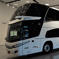 Marcopolo lança primeiro ônibus rodoviário com a tecnologia Espelho de Reflexão Virtual