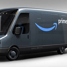Novas vans de entrega elétrica da Amazon 